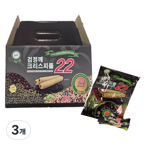 검정깨 크리스피롤 22 180g x 3p, 3개, 180g 3봉