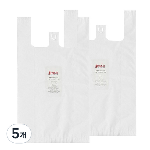 에스디 A급마트용봉투 백색 2호, 4L, 5개