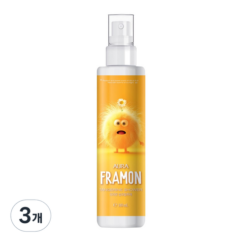 아우라 프라몬 섬유탈취제 탠저린샤워, 140ml, 3개