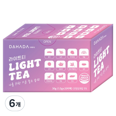 다하다 라이트티, 6개, 20개입, 1.5g
