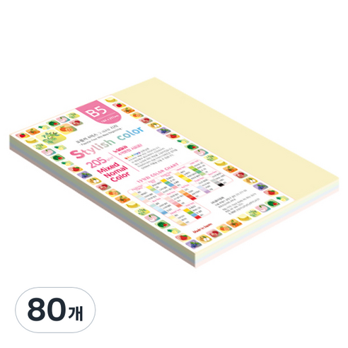 종이문화 SN 스타일리쉬 노멀 두꺼운 혼합색지 205g 01 Tone Shallow, 80개, B5
