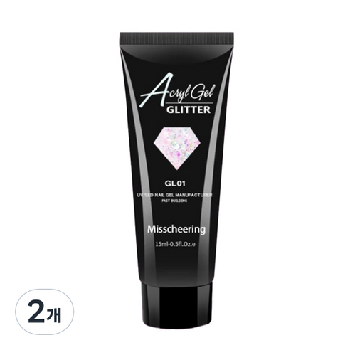 고고블랑 네일연장 글리터 폴리젤 15ml, GL01, 2개