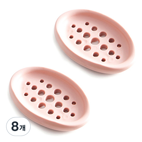 리버그린 파스텔 뽀송 비누받침, 핑크, 8개
