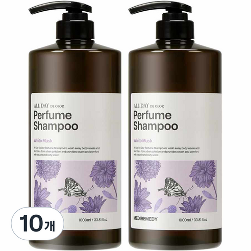 메디레머디 올데이 데오르 퍼퓸 샴푸 화이트머스크, 10개, 1000ml