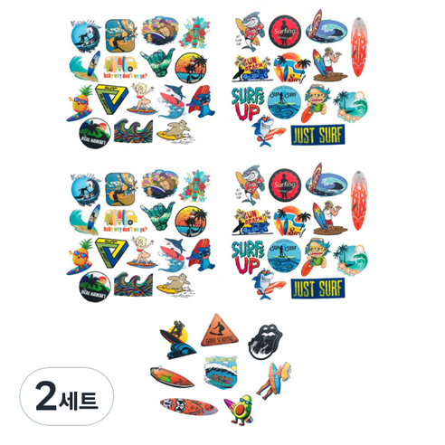 폴딩 꾸미기 감성 DIY 스티커 50p, 서핑2, 2세트