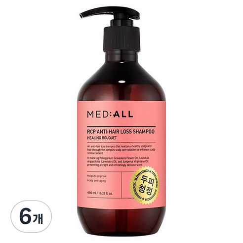 메디올 알시피 안티 헤어 로스 샴푸 힐링부케향, 480ml, 6개