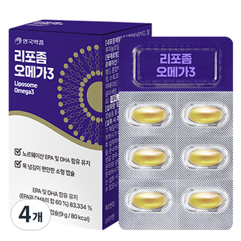 안국약품 리포좀 오메가 3 9g, 4개, 30정