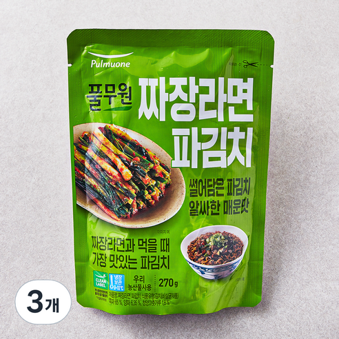 풀무원 짜장라면 파김치, 270g, 3개