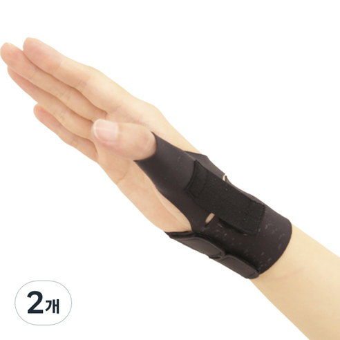 O2메디칼 2단 엄지손목보호대 블랙 CB-2211, 2개