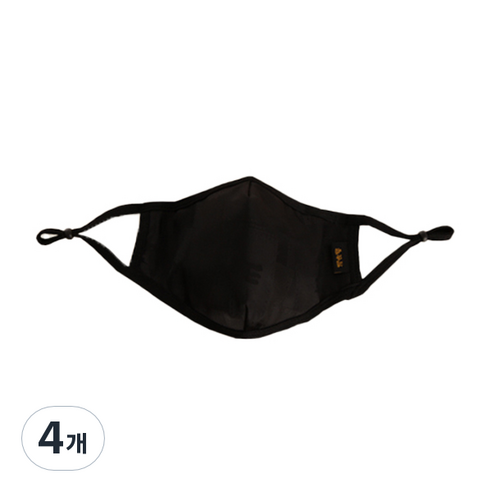 들꽃잠 인견자모 필터 입체마스크 블랙, 1개입, 4개