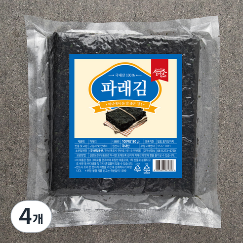 김이가 파래김, 180g, 4개