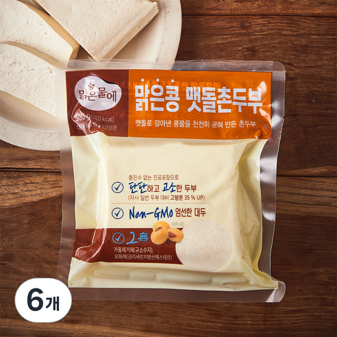 맑은물에 맑은콩 맷돌촌두부, 300g, 6개