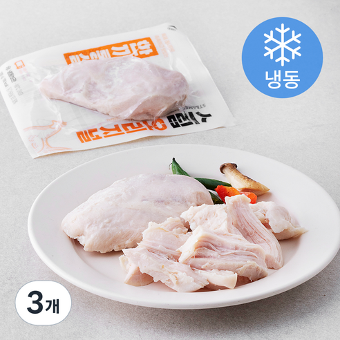 한끼통살 스팀 닭가슴살 오리지널 (냉동), 100g, 3개