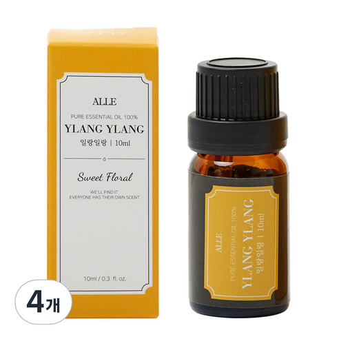 알레 퓨어 에센셜 오일 백프로 일랑일랑, 10ml, 4개