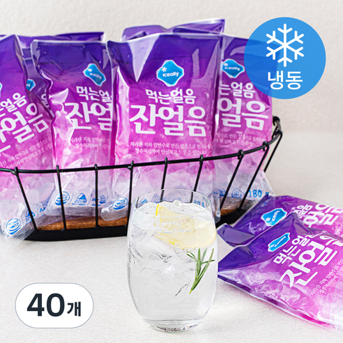 아이스올리 먹는 잔얼음 8개입 (냉동), 40개, 180g