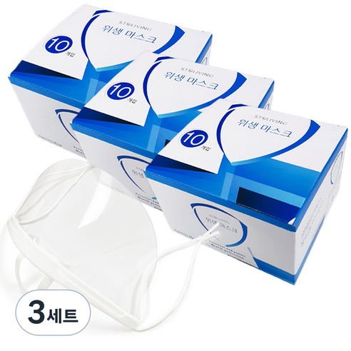 스토리빙 요리사 주방 시식 위생 마스크, 30개입, 3세트, 화이트