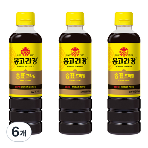 몽고간장 송표 프라임, 500ml, 6개