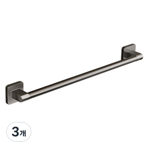 맥라이프 욕실 접착식 무타공 수건 걸이 50cm, 그레이, 3개