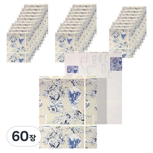 마켓감성 전통 명절 감사선물 포장지, 타입D, 60장