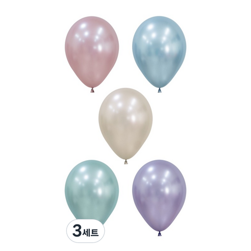 셈퍼텍스 30cm 실크 풍선 5종 x 6p 세트, 크림펄, 핑크블로썸, 아크틱블루, 쿨민트, 라이트애머시스트, 3세트