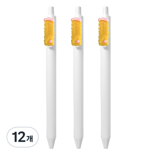 큐티파츠 젤펜 쿠키 0.5mm, 옐로우, 12개