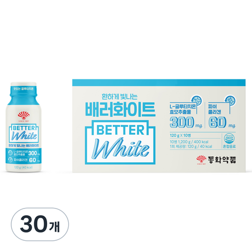 동화약품 환하게 빛나는 배러화이트 글루타치온 음료, 120g, 30개