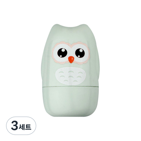 디유라 유아용 캐릭터 손톱깎이 세트 부엉이, 그린, 3세트