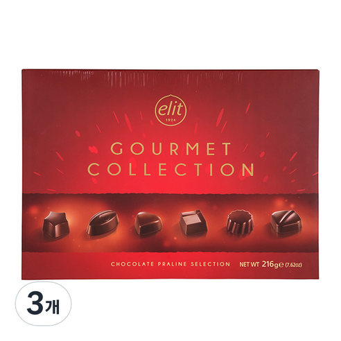 엘리트 고메 컬렉션 초콜렛, 216g, 3개