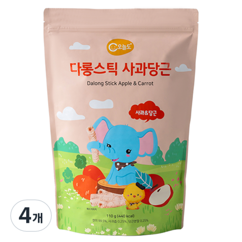 오늘도 다롱스틱 과자, 사과당근, 110g, 4개