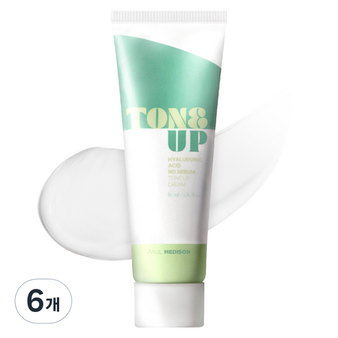폴메디슨 히알루론산 노세범 톤업크림, 80ml, 6개