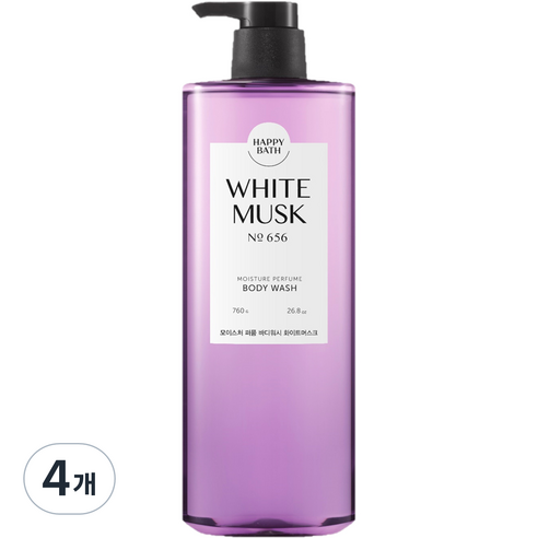 해피바스 모이스처 퍼퓸 바디워시 화이트머스크, 760g, 1개