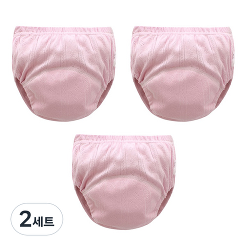 조이멀티 유아용 펀칭 단색파스텔 배변훈련팬티 3p, 진핑크, 2세트