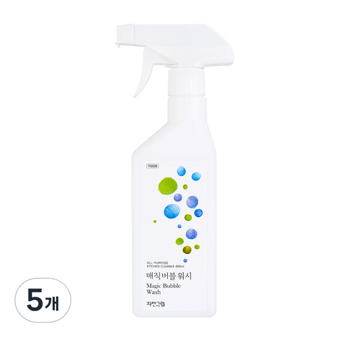 자연그램 매직 버블 워시 액상 분무 스프레이형, 400ml, 5개