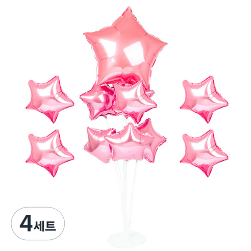 파티쇼 풍선꽂이장식세트 70cm, 별핑크, 4세트