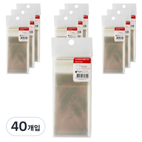 포포팬시 OPP 접착 포장팩 1호 80p, 무지, 40개입
