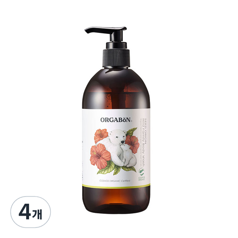 오가본 씨앗품은 순한 패밀리 바디워시, 380ml, 4개