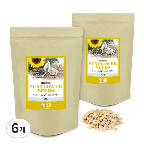 견과공장 해바라기씨, 500g, 6개