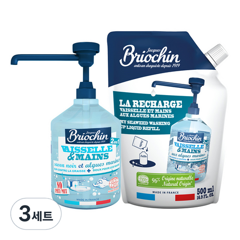 브리오신 식기세척제 500ml + 리필 500ml, 3세트