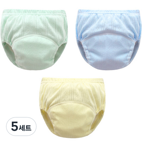 엠케이 남아용 펀칭 단색파스텔 배변훈련팬티 3종 세트, 랜덤발송, 5세트