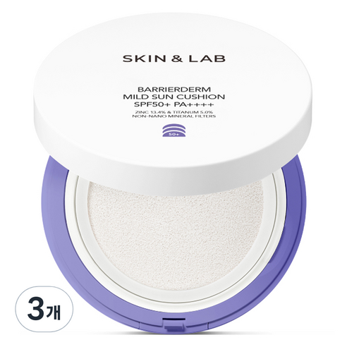 스킨앤랩 베리어덤 마일드 선 쿠션 SPF50+ PA++++, 25g, 3개