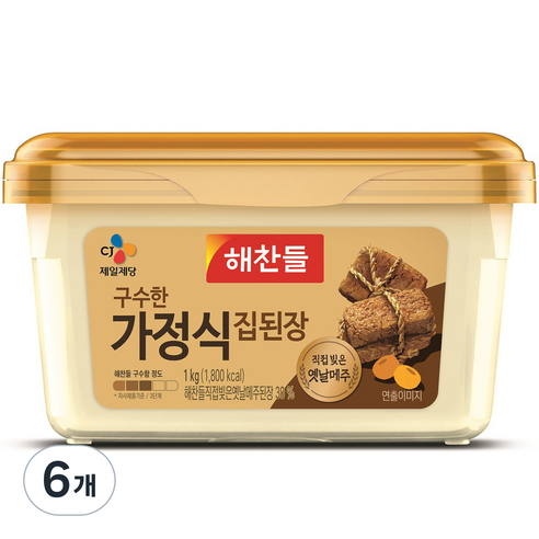 해찬들 구수한 가정식 집된장, 1kg, 6개