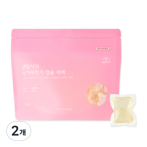 살림시대 식기세척기 캡슐 세제 30p, 300g, 2개