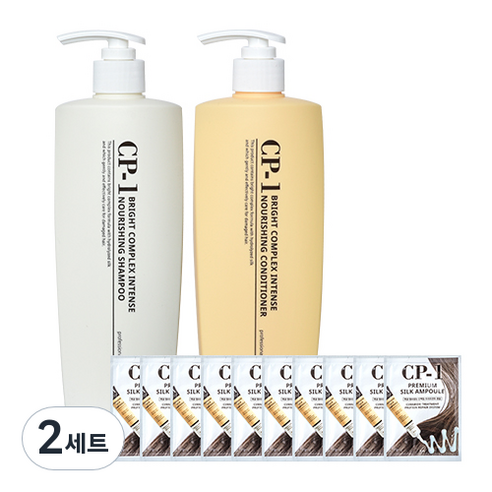 씨피원 단백질 샴푸 500ml + 컨디셔너 500ml + 단백질 실크앰플 5ml x 10p 세트, 2세트