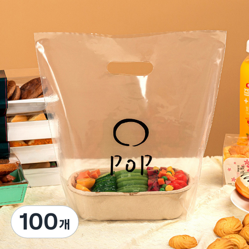 마켓감성 일회용 베이킹 포장 가방, 타입15 POP, 100개