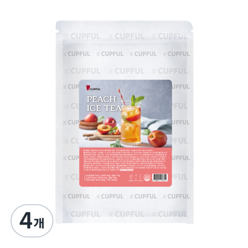 컵풀 복숭아 아이스티 파우더, 1kg, 4개, 1개입