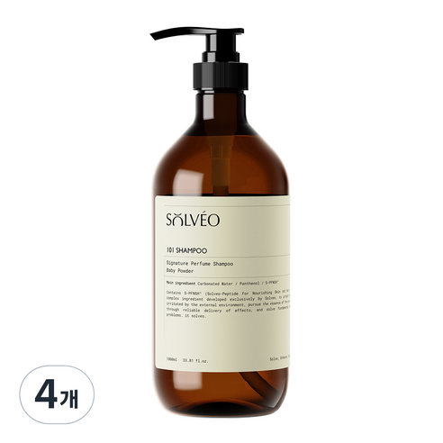 솔브이오 시그니처 퍼퓸 샴푸 베이비파우더향, 4개, 1000ml