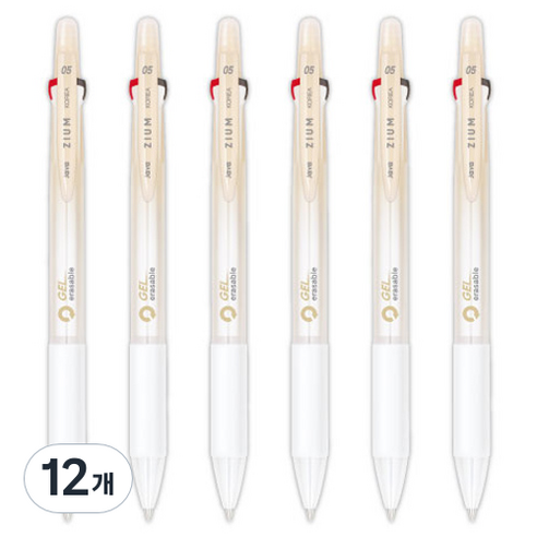 자바펜 지움3겔 지워지는 볼펜 0.5mm, 12개, 베이지