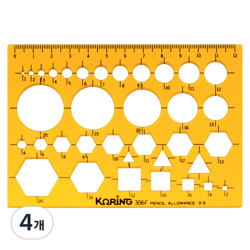 코링 종합 소형 형판 자 K-306, 4개