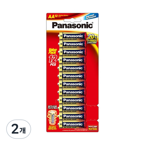 파나소닉 알카라인 AA 건전지 밸류팩, 12개입, 2개