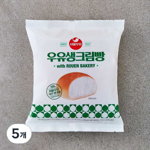 서울우유 우유생크림빵, 140g, 1개입, 5개